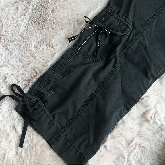 White House Black Market Low Rise Ribbon Lace Up Office Siren Euro Summer Capris - Picture 2 of 6